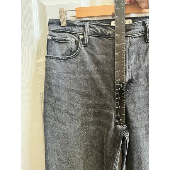 Abercrombie Fitch Size 8 Long Black Wash 90s Straight Ultra High Rise Jean 29x33 - Picture 11 of 14